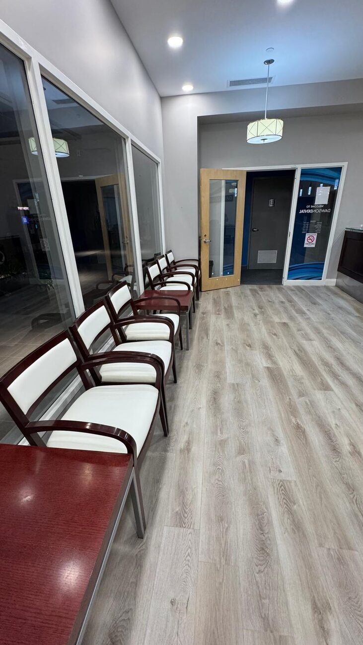 New reception seating and a brighter waiting area.