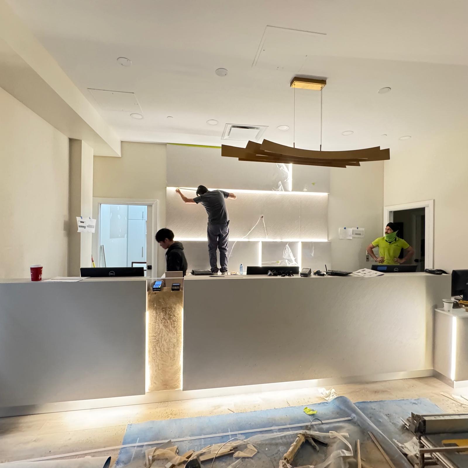 New reception taking shape.