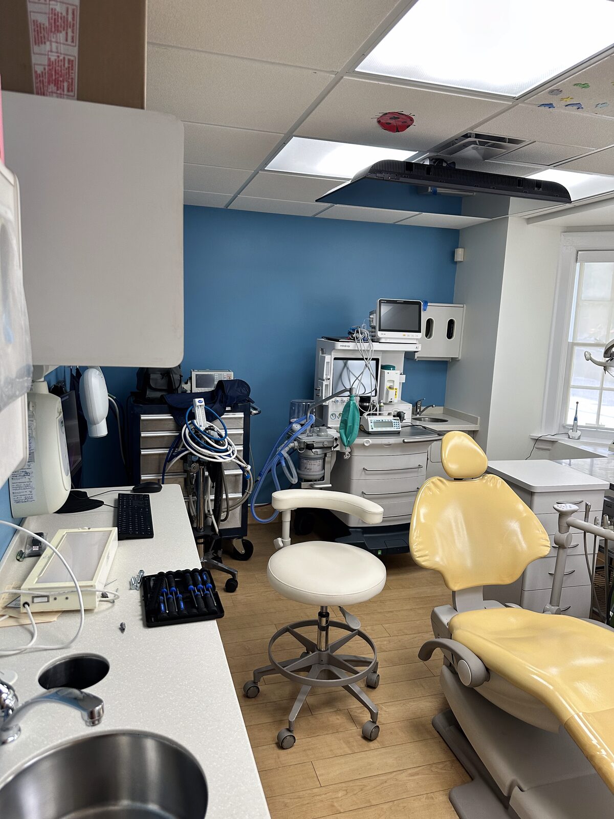 An operatory being fitted out with new equipment.