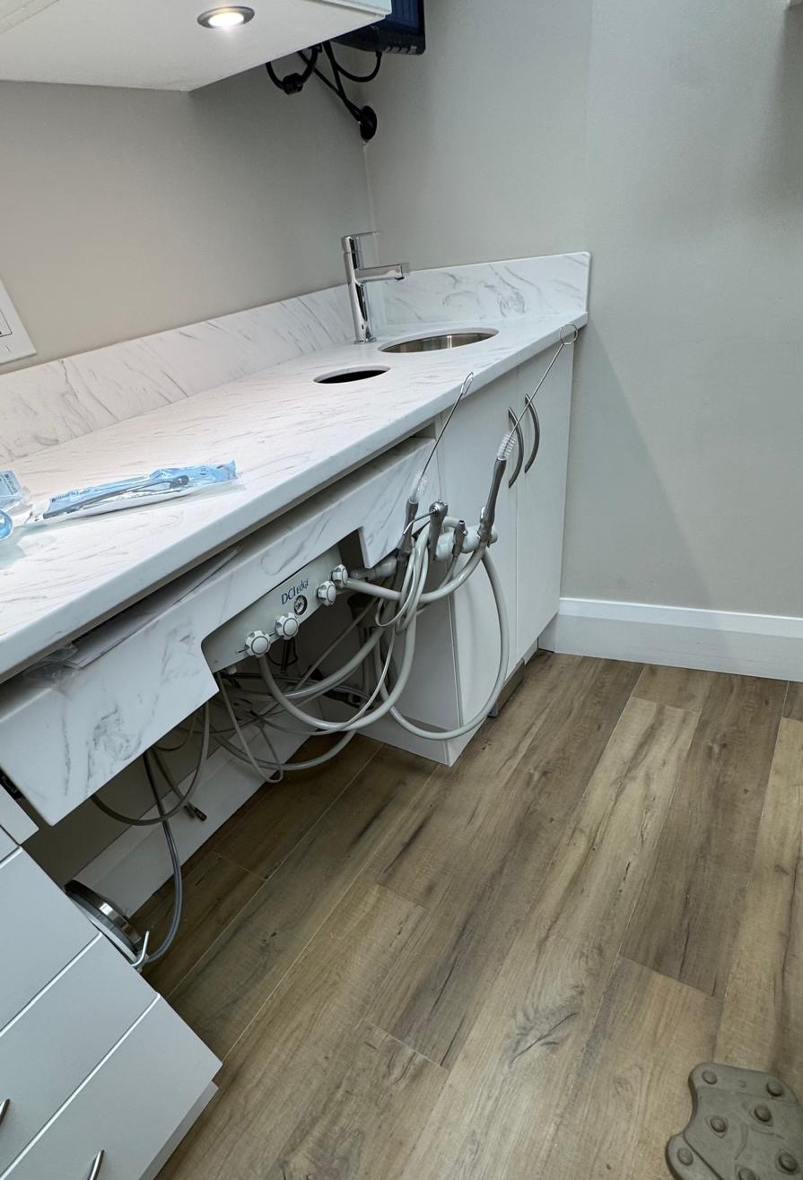 Clean and spacious counter space with added lighting and upgraded delivery system